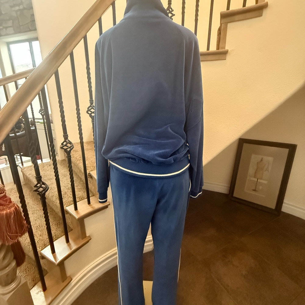 RARE Vintage Christian Dior Monsieur Blue Soft Velour Track Suit 80s-90’s - Picture 8 of 16